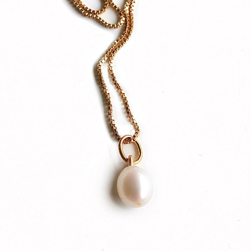 Petite Pearl Drop Necklace