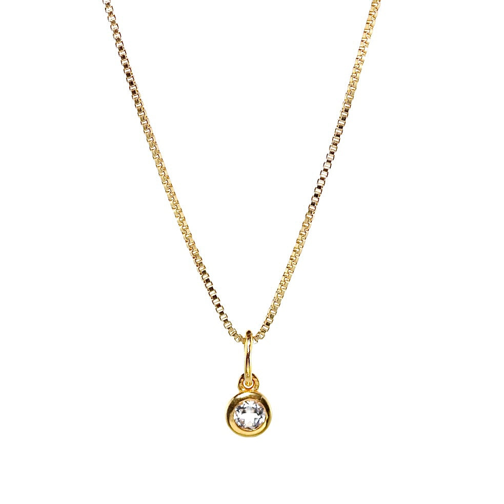 Bezel White Topaz Necklace