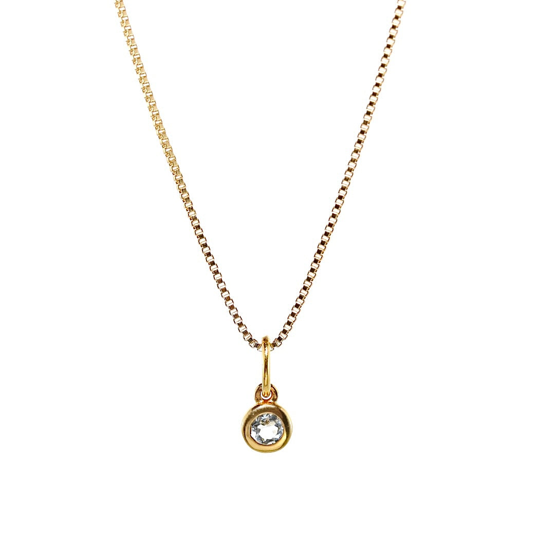 Bezel Aquamarine Necklace