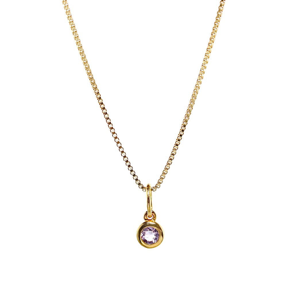 Bezel Amethyst Necklace