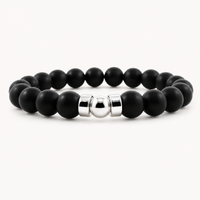 Men's Black Onyx Extra | Silver - 10mm