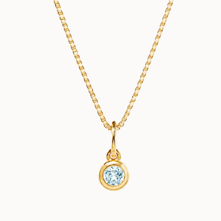 Bezel Necklace - Aquamarine