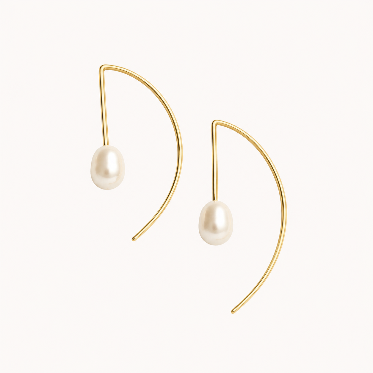 Petite Pearl Semi Hoops