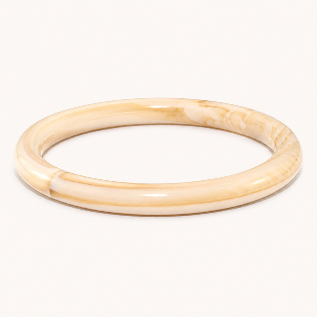 Halo Bangle - Ivory Marble