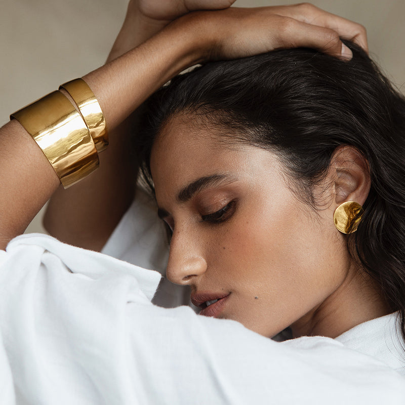 Disc Wave Studs | Gold