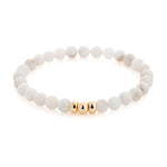 White Agate Extra | 6mm - Gold