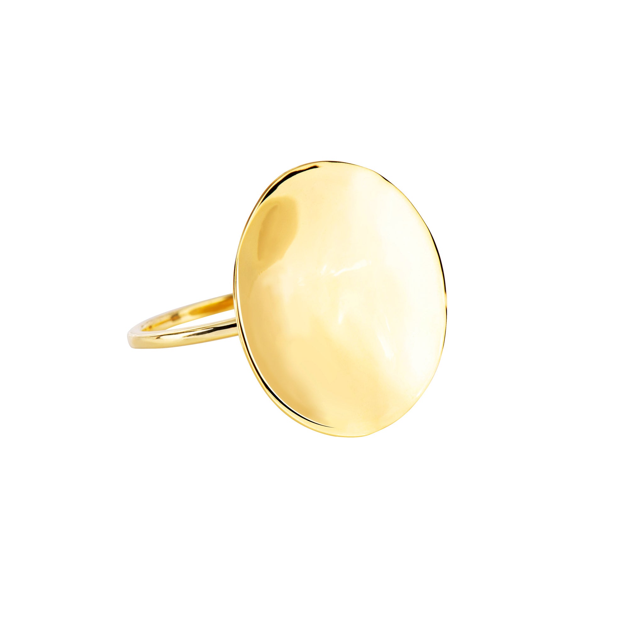 Wavy Disc Ring | Gold