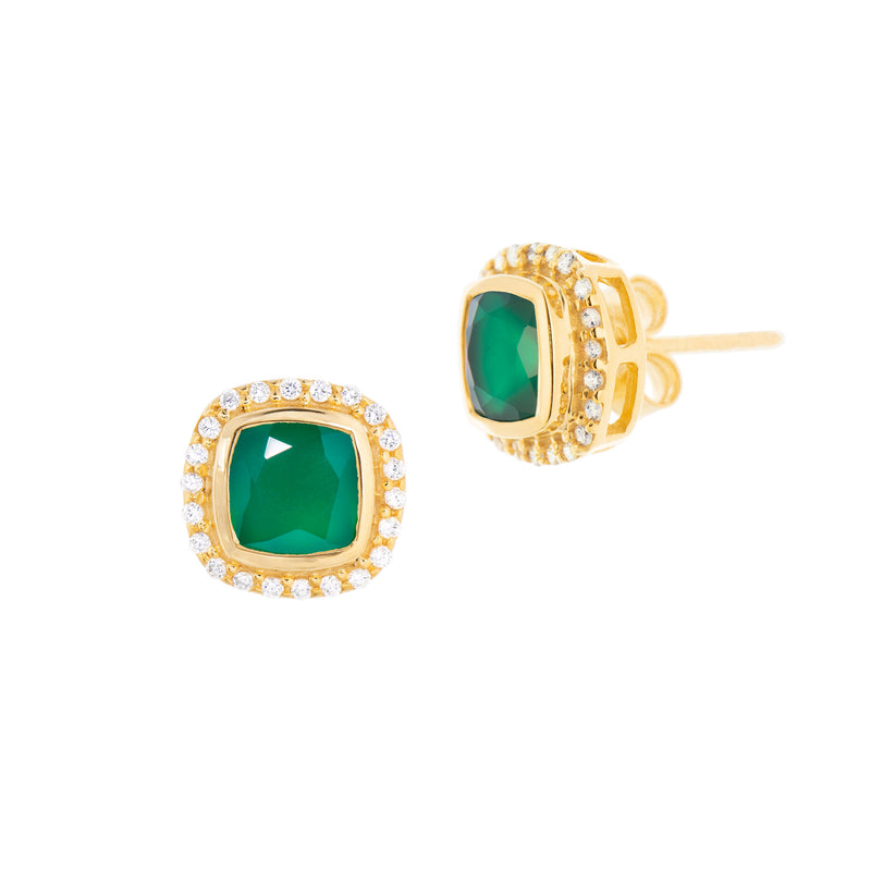Danica Studs | Green Onyx