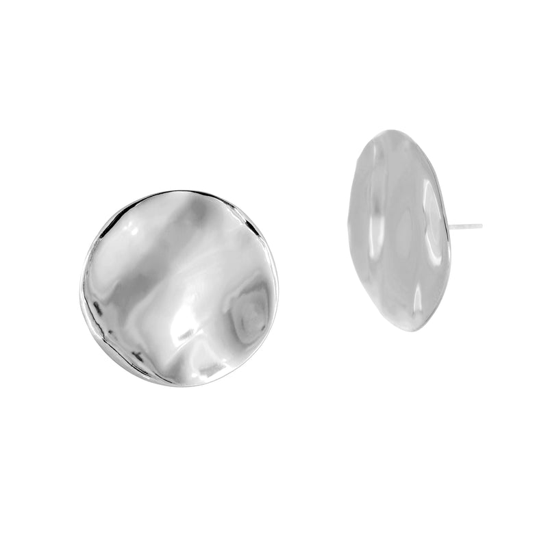 Disc Wave Studs | Silver