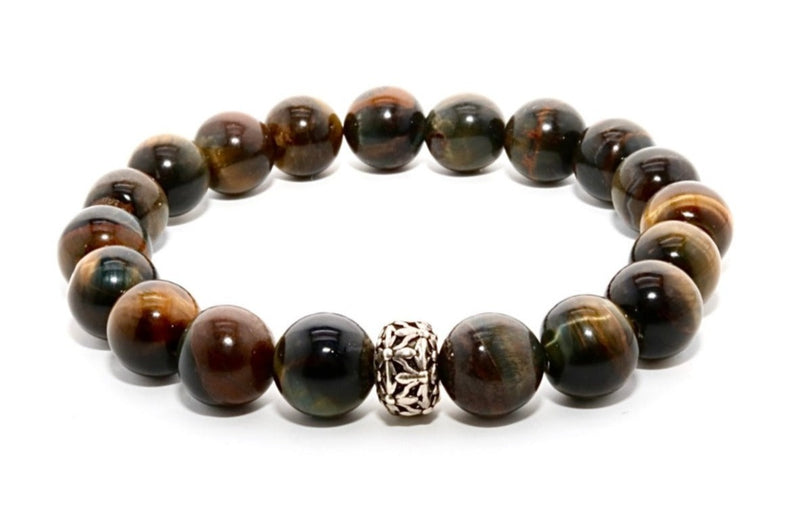 Men's Chocolate Tiger Eye Classic | Silver - 10mm