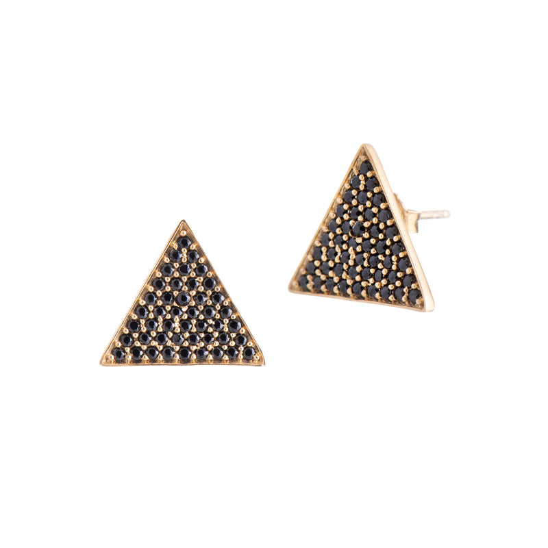 Triangle Studs - Black